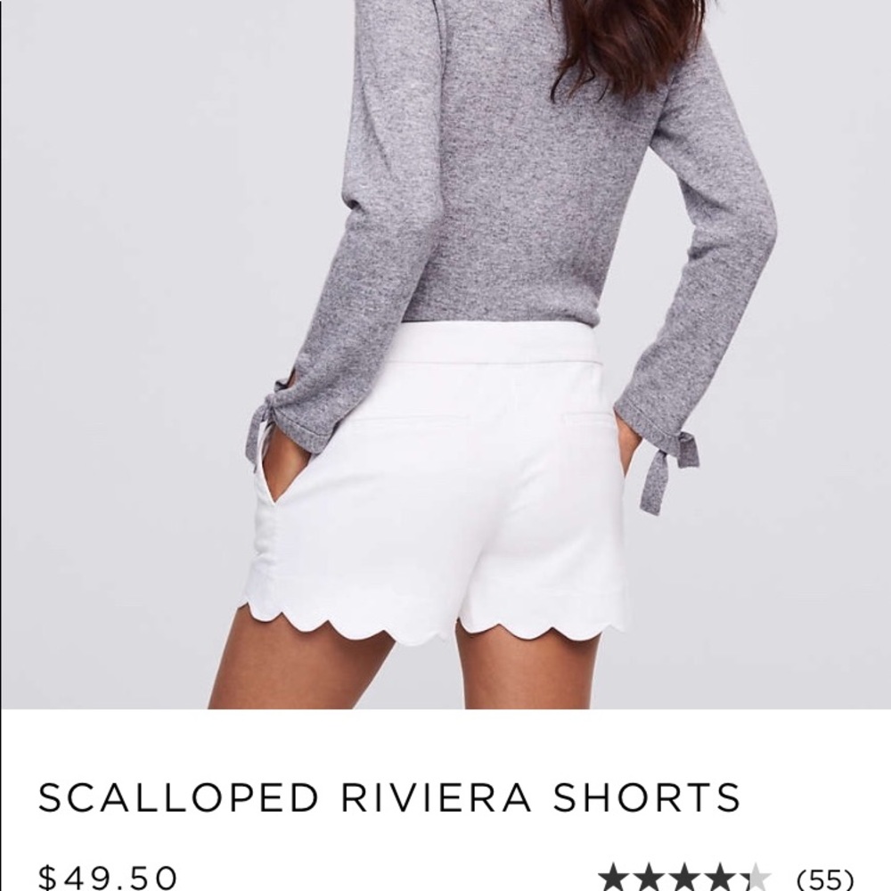 White Scalloped Riviera Shorts.